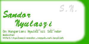 sandor nyulaszi business card